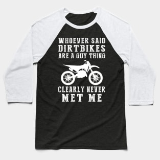 Revving Up Fun: Unisex Dirtbike Delight! Baseball T-Shirt